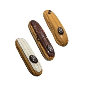 Éclair chocolat, vanille, café